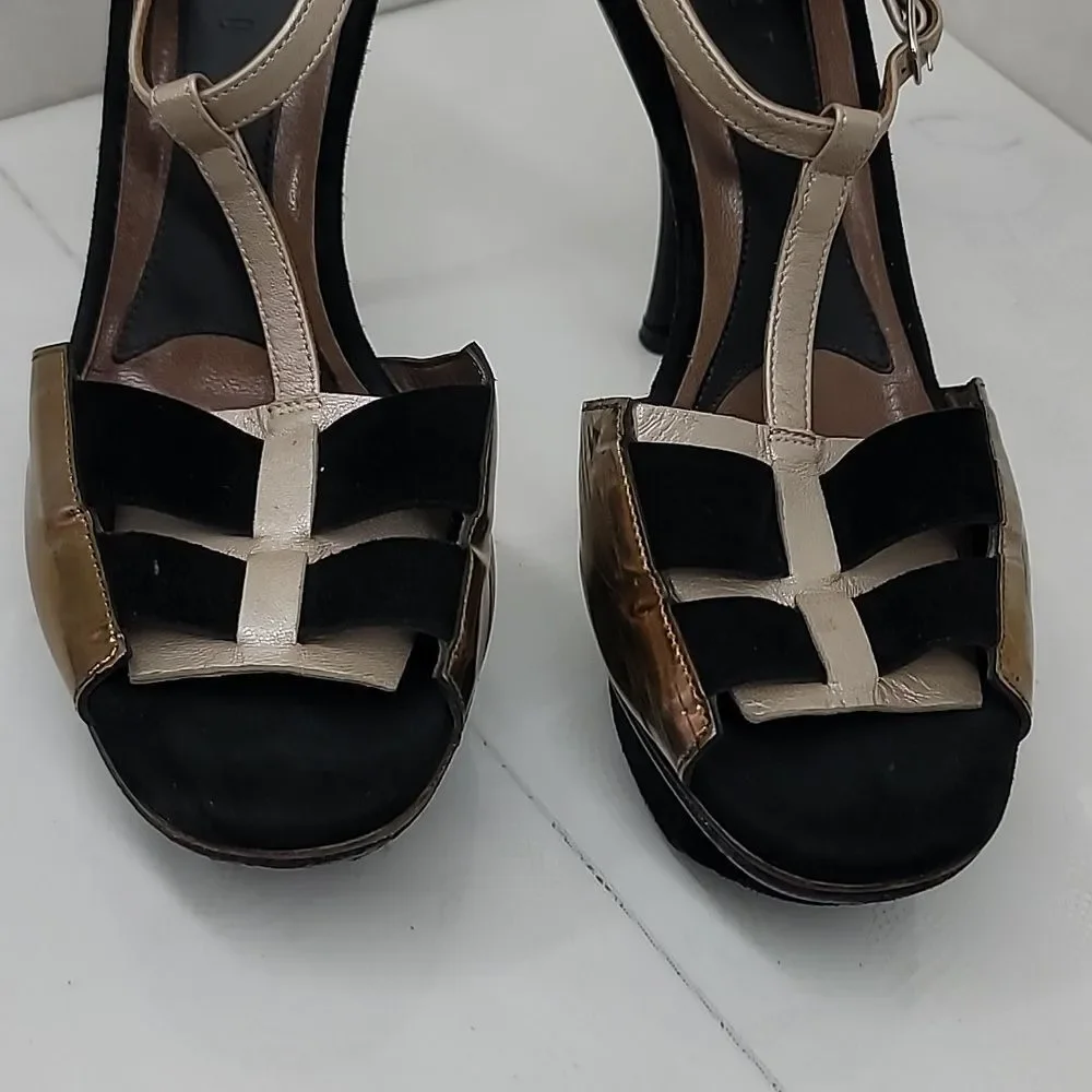 Marni Suede T-Strap Sandals Size 37